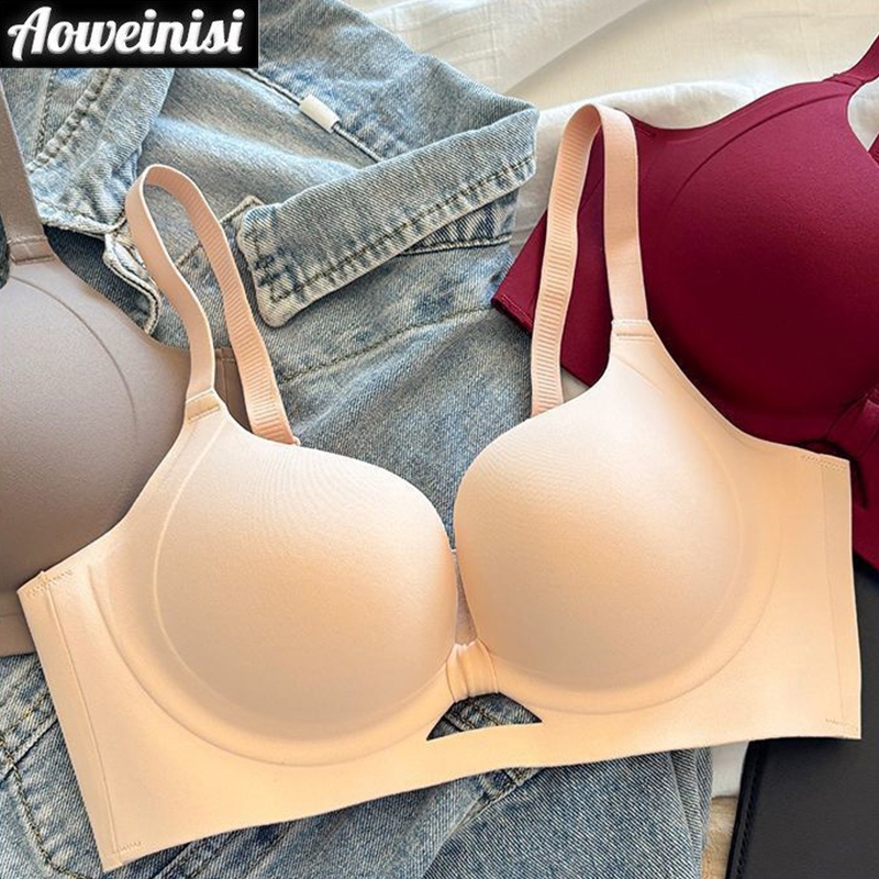 AOWEINISI Áo Lót Không Gọng Nâng Ngực Chất Liệu Dệt Liền Mạch - Áo Lót Dạng Veste Ôm Sát Thoải Mái Màu Đỏ Cho Phụ Nữ