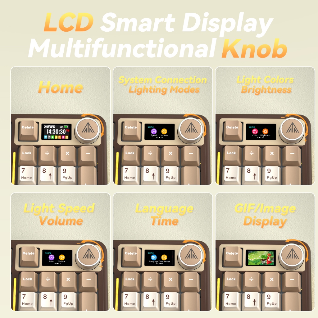 SOLAKAKA A99PRO Màn hình thông minh LCD Bàn phím cơ Tri-Mode 8000mAh Pin dài Hot-Swap RGB Macaron Gaming Office 99 phím | BigBuy360 - bigbuy360.vn