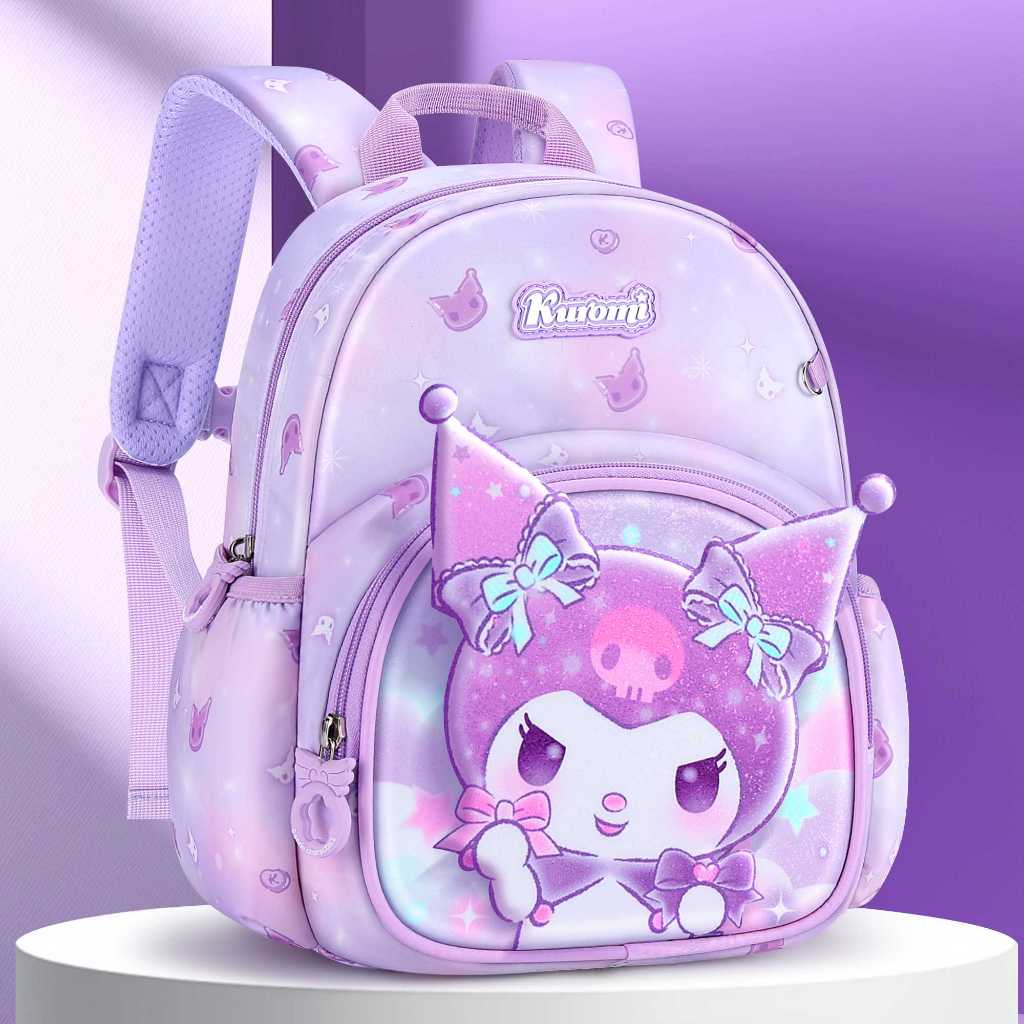 🏆 Sanrio Official Balo Học Sinh Kuromi Mẫu Giáo Schoolbag Bé Gái Dễ Thương Giảm Gánh Nặng Cô Gái Nhẹ Đi Chơi Ba Lô Nhỏ Phong Cách Mới Cho Bé Ba Lô Nhỏ