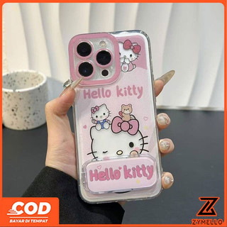 Thích hợp cho Redmi A5 A3 Redmi Note 14 5G Redmi 15C Redmi Note 14 5GHollow out Hello Kitty Mirror Stand Vỏ điện thoại TPU chống sốc