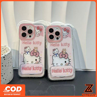 Thích hợp cho Redmi A5 A3 Redmi Note 14 5G Redmi 15C Redmi Note 14 5GHollow out Hello Kitty Mirror Stand Vỏ điện thoại TPU chống sốc