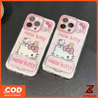 Thích hợp cho Redmi A5 A3 Redmi Note 14 5G Redmi 15C Redmi Note 14 5GHollow out Hello Kitty Mirror Stand Vỏ điện thoại TPU chống sốc