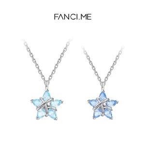 FanciMe Nữ Bạc Xanh Ngôi Sao May Mắn Vòng Cổ Trang Sức Thiết Kế Thời Trang 【 Dòng Ngôi Sao May Mắn 】