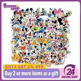 Bộ 50 Hoạt Hình Dễ Thương Disney Chuột Mickey Dán Kawaii Donald Graffiti DIY Diray Kid Đồ Chơi Decal