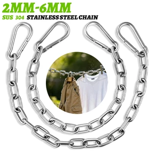 Dây chuyền thép không gỉ 304 có khóa nhanh 2 / 3 / 4 / 5 / 6mm Dây chuyền hạng nặng được sử dụng để đục lỗ túi treo ghế võng xích đu 1M