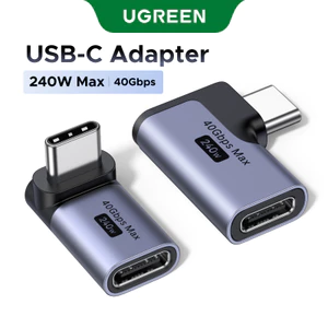 Bộ chuyển đổi UGREEN USB-C Nam sang USB-C Nữ, Video siêu nhanh 40Gbps 8K @ 60Hz, Thiết kế nhỏ gọn & kim loại, Sạc tối đa 240W, Khả năng tương thích cho MacBook / iPad / Điện thoại thông minh
