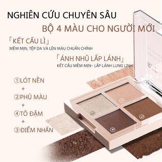 Romantic Beauty Bảng Phấn Mắt Afternoon Tea 4 Ô Tông Đất Tự Nhiên Lấp Lánh Dễ Dùng Cho Học Sinh