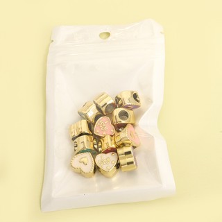 10 Chiếc Dễ Thương Hai Mặt Nhỏ Giọt Dầu Hình Trái Tim Miếng Đệm Hạt, Trái Tim Tình Yêu & Tôi Yêu Bạn Thiết Kế Hợp Kim Lớn Qua Lỗ Hạt Cho Vòng Tay Thời Trang DIY Vòng Cổ Móc Khóa Dây Xích Điện Thoại