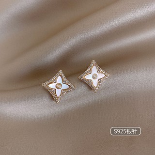 S925 Bạc Kim Cương Hình Học - Bông Tai Cao Cấp, Sang Trọng và Thích Hợp Thời Trang