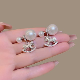 Bông Tai Ngọc Trai Benming Mặt Trước Gắn Sau, Style Cao Cấp Pháp