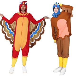 Người lớn Thanksgiving gà tây pajama trang phục Trang phục cosplay unisex hình động vật ngộ nghĩnh cho người lớn, phù hợp lễ hội và Halloween