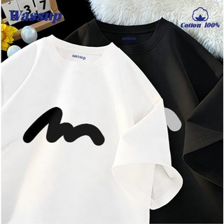 ✨Hàng có sẵn✨ WASSUP Áo thun đơn giản với họa tiết lông mày - Áo thun nam mới! 100% cotton, thời trang, Unisex.