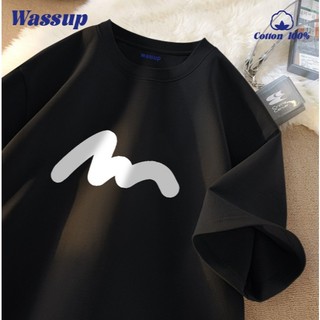 ✨Hàng có sẵn✨ WASSUP Áo thun đơn giản với họa tiết lông mày - Áo thun nam mới! 100% cotton, thời trang, Unisex.