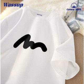 ✨Hàng có sẵn✨ WASSUP Áo thun đơn giản với họa tiết lông mày - Áo thun nam mới! 100% cotton, thời trang, Unisex.