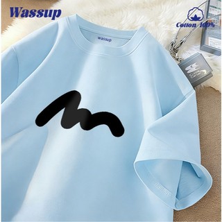 ✨Hàng có sẵn✨ WASSUP Áo thun đơn giản với họa tiết lông mày - Áo thun nam mới! 100% cotton, thời trang, Unisex.