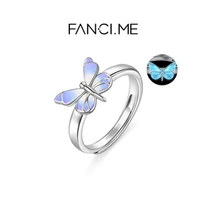 FanciMe Dạ Quang Vòng Bướm Tím Phát Sáng Mặt Dây Chuyền Bạc Độc Đáo Thiết Kế Ban Đầu Quà Tặng