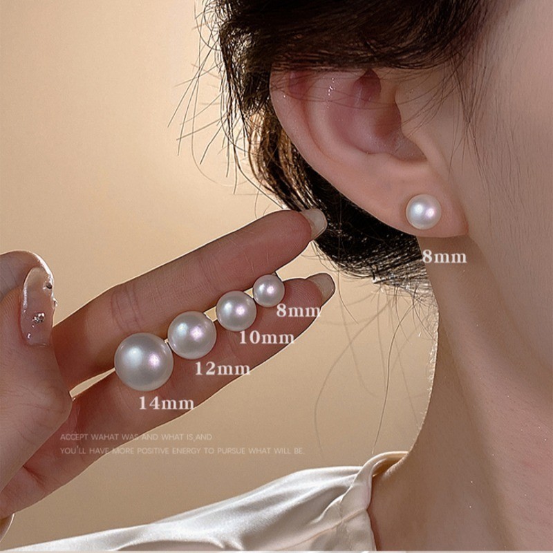 Bông tai nữ ngọc trai giả, phong cách cổ điển cao cấp