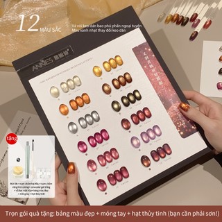 ANNIES BỘ 12 LỌ SƠN MẮT MÈO - MẪU KIM CƯƠNG & THỦY TINH SIÊU SÁNG