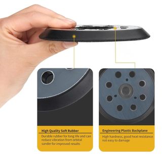 Miếng đệm đĩa chà nhám móc và vòng - Tấm lót đánh bóng 8 lỗ 5 Inch cho máy đánh bóng quỹ đạo ngẫu nhiên, thay đổi nhanh chóng