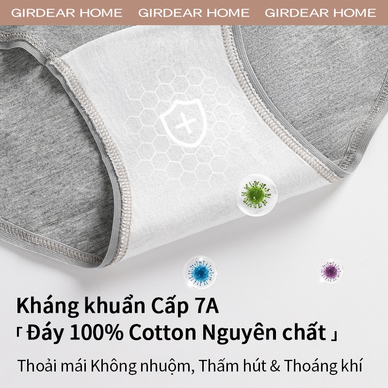 Girdear Home Thắt Lưng Nhà Bé Gái Giữa Eo Quần Lót Cotton Có Thắt Nơ Kháng Khuẩn Siêu Mềm Quần Lót Nữ Chắc Chắn Thoải Mái Thoáng Khí Quần Đùi,GH46