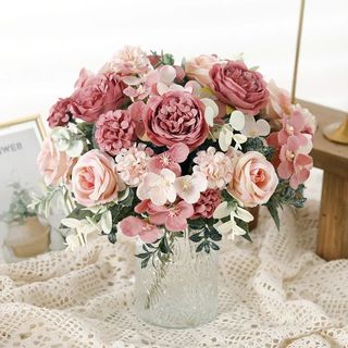 Hoa Giả Trang Trí Nhà Cửa Bó Lụa Mẫu Đơn Hồng 7 Đầu Cao Cấp Decor Phòng Khách Bàn Làm Việc Đám Cưới Studio Phụ Kiện Vintage Như Thật Cành Nhựa Daisy Nhí Bình Cắm Nghệ Thuật Pastel Retro Sang Trọng Quà Tặng Lễ Hội Spa Hàn Quốc Coffee Ban Công Đẹp