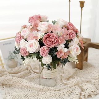 Hoa Giả Trang Trí Nhà Cửa Bó Lụa Mẫu Đơn Hồng 7 Đầu Cao Cấp Decor Phòng Khách Bàn Làm Việc Đám Cưới Studio Phụ Kiện Vintage Như Thật Cành Nhựa Daisy Nhí Bình Cắm Nghệ Thuật Pastel Retro Sang Trọng Quà Tặng Lễ Hội Spa Hàn Quốc Coffee Ban Công Đẹp