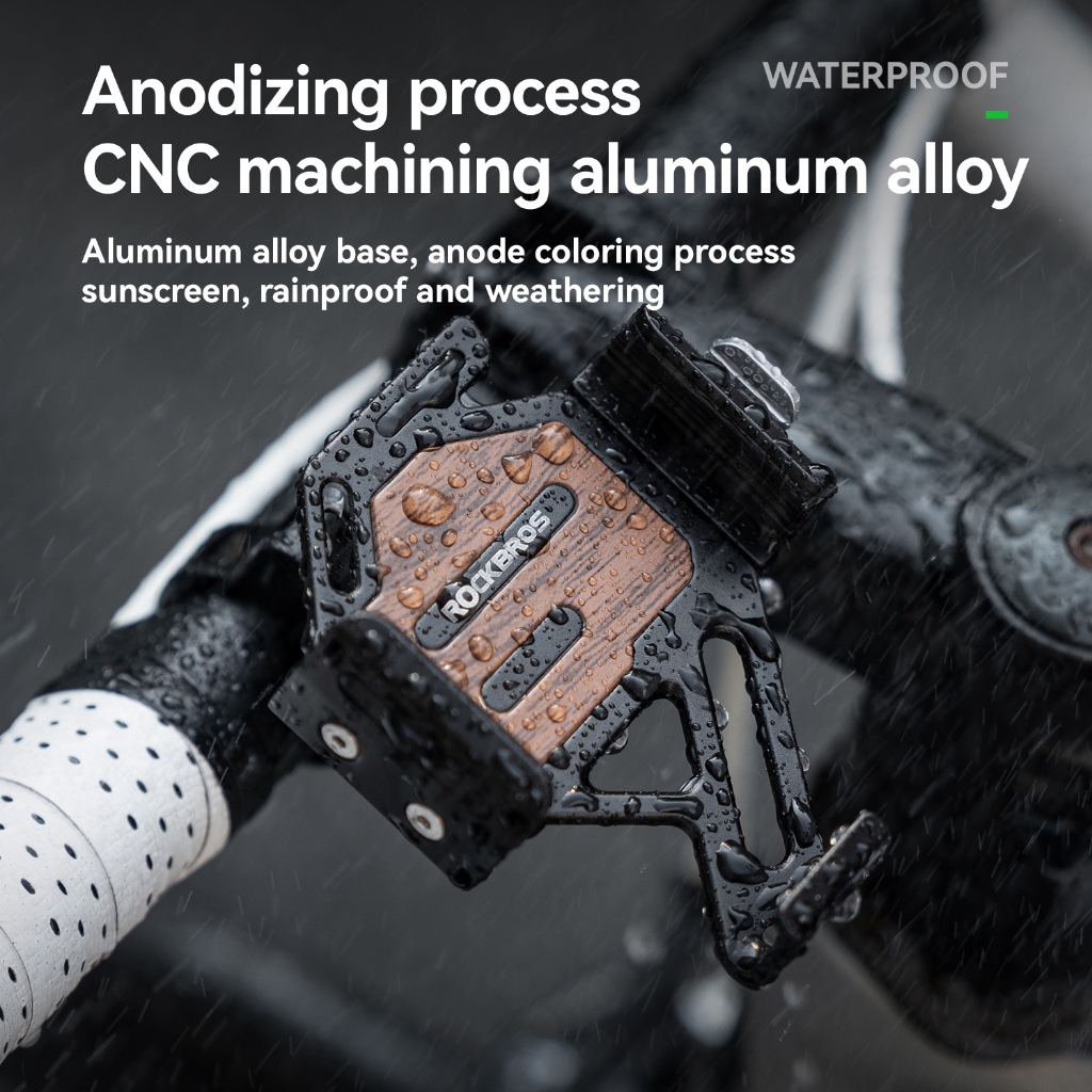 ROCKBROS Giá đỡ điện thoại Waterprooof Giá đỡ hợp kim nhôm Giảm nhanh Chống trượt Khóa một cú nhấp chuột Đi xe đạp