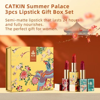 Son Kem Lì Mịn ẩm Mượt CATKIN Summer Palace Lipsticks Gift Box Set thỏi Trôi màu lâu dài Lip Makeup 3.6g