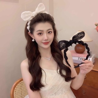 Ngọt ngào băng đô ren tai thỏ nơ lược răng, phong cách mới cao cấp