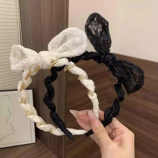 Ngọt ngào băng đô ren tai thỏ nơ lược răng, phong cách mới cao cấp