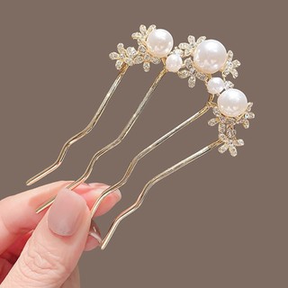 Kẹp tóc bóng dáng lược tấm, thiết kế thanh lịch với họa tiết pháp tính khí ngọc trai