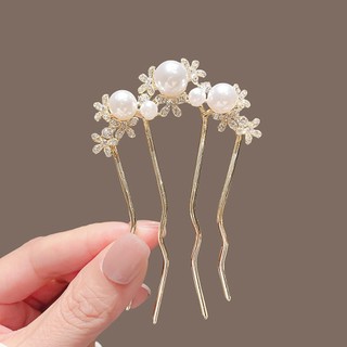 Kẹp tóc bóng dáng lược tấm, thiết kế thanh lịch với họa tiết pháp tính khí ngọc trai