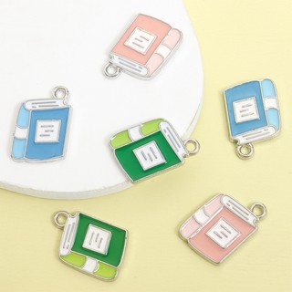 10 Chiếc 3 Màu Nhỏ Giọt Hợp Kim Dầu Dễ Thương Sách Quyến Rũ, Từ Điển Nhiều Màu Sắc Mặt Dây Chuyền Cho DIY Vòng Cổ Móc Khóa Trâm Đánh Dấu Trang Và Nhiều Đồ Trang Trí Dây Xích Sáng Tạo Hơn - Quà Tặng Lý Tưởng Cho Học Sinh