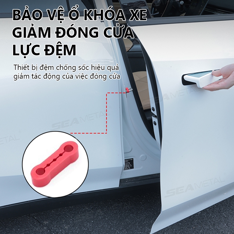 SEAMETAL 4 Khóa Cửa Ô Tô Giảm Chấn Miếng Lót Silicon Chống Rung Im Lặng Giảm Chấn Đệm Khóa Cửa Khóa Bảo Vệ