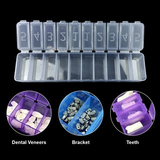 1 Chiếc Nhựa Nha Khoa Hộp Bảo Quản 10 Khe Cắm Nha Khoa Đa Năng Ngăn Tổ Chức Nhiều Lưới Răng Móng Tay Phần Hộp Đựng Trang Sức
