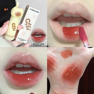 Thiết kế mèo dễ thương Son bóng CAPPUVINI - Hot Trend Hàn Quốc Plump Glass Lip Makeup, Cốc chống dính chống dính chống thấm nước lâu trôi CP287