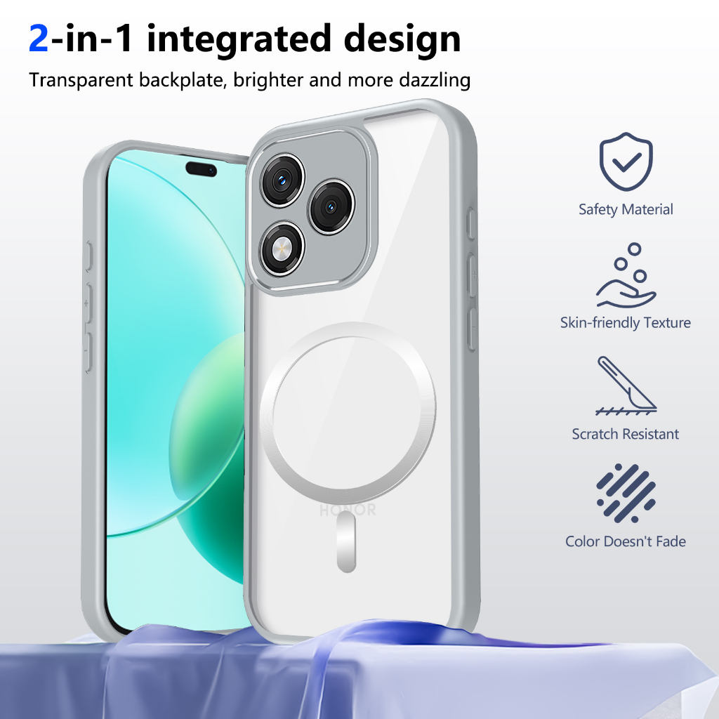 Ốp bảo vệ điện thoại TPU từ tính chống sốc cho Honor 400 X6C X7C X7D X8B X8C X8D X9B X9C X9D X60 Pro Magic6 Lite Smart 4G 5G Vỏ bảo vệ chống sốc Vỏ điện thoại di động