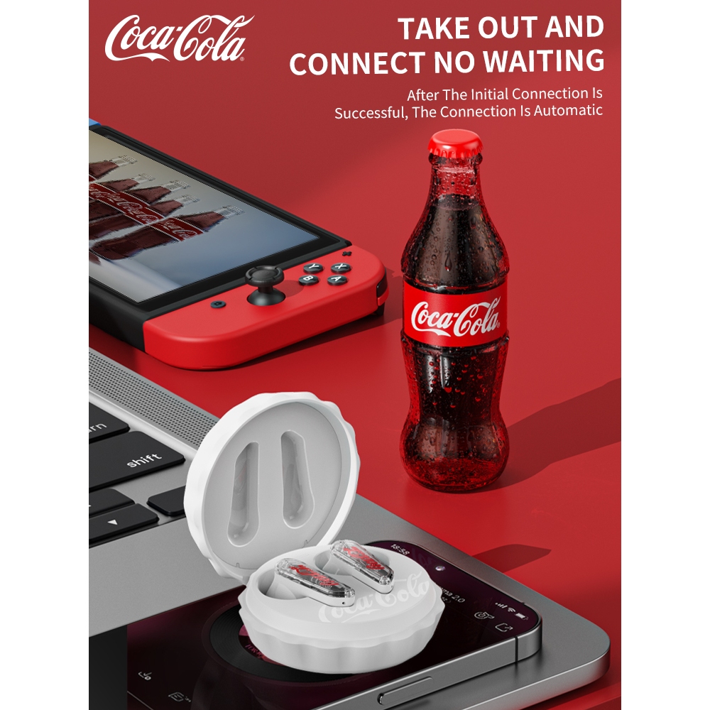 Tai nghe Bluetooth không dây thực sự Coca-Cola T13 Thiết kế bán trong tai | Trình điều khiển động 13mm | Bluetooth khử tiếng ồn ENC 5.4 | Tuổi thọ pin dài 15H | Điều khiển cảm ứng | Type-C Nhanh | BigBuy360 - bigbuy360.vn
