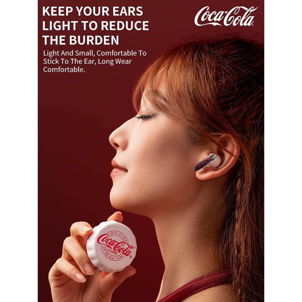 Tai nghe Bluetooth không dây thực sự Coca-Cola T13 Thiết kế bán trong tai | Trình điều khiển động 13mm | Bluetooth khử tiếng ồn ENC 5.4 | Tuổi thọ pin dài 15H | Điều khiển cảm ứng | Type-C Nhanh | BigBuy360 - bigbuy360.vn