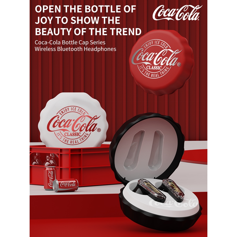 Tai nghe Bluetooth không dây thực sự Coca-Cola T13 Thiết kế bán trong tai | Trình điều khiển động 13mm | Bluetooth khử tiếng ồn ENC 5.4 | Tuổi thọ pin dài 15H | Điều khiển cảm ứng | Type-C Nhanh | BigBuy360 - bigbuy360.vn