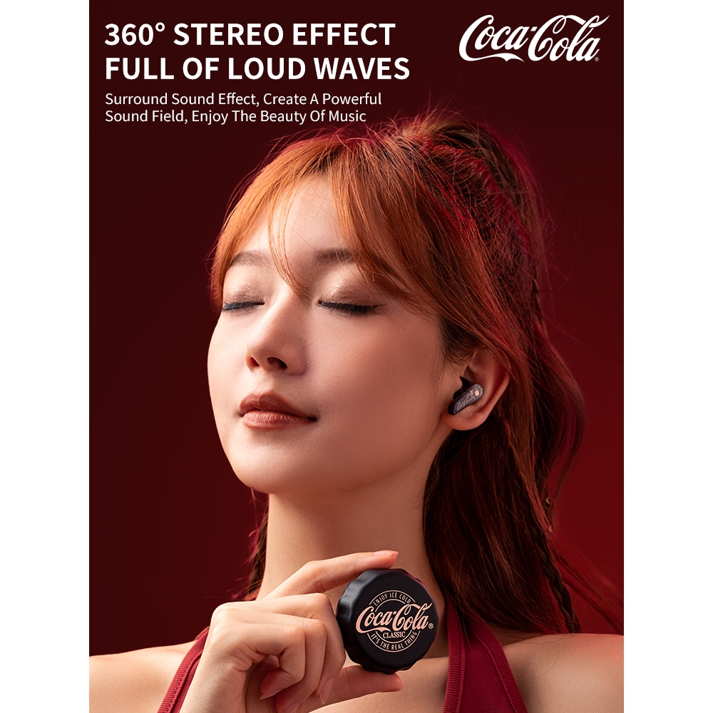 Tai nghe Bluetooth không dây thực sự Coca-Cola T13 Thiết kế bán trong tai | Trình điều khiển động 13mm | Bluetooth khử tiếng ồn ENC 5.4 | Tuổi thọ pin dài 15H | Điều khiển cảm ứng | Type-C Nhanh | BigBuy360 - bigbuy360.vn