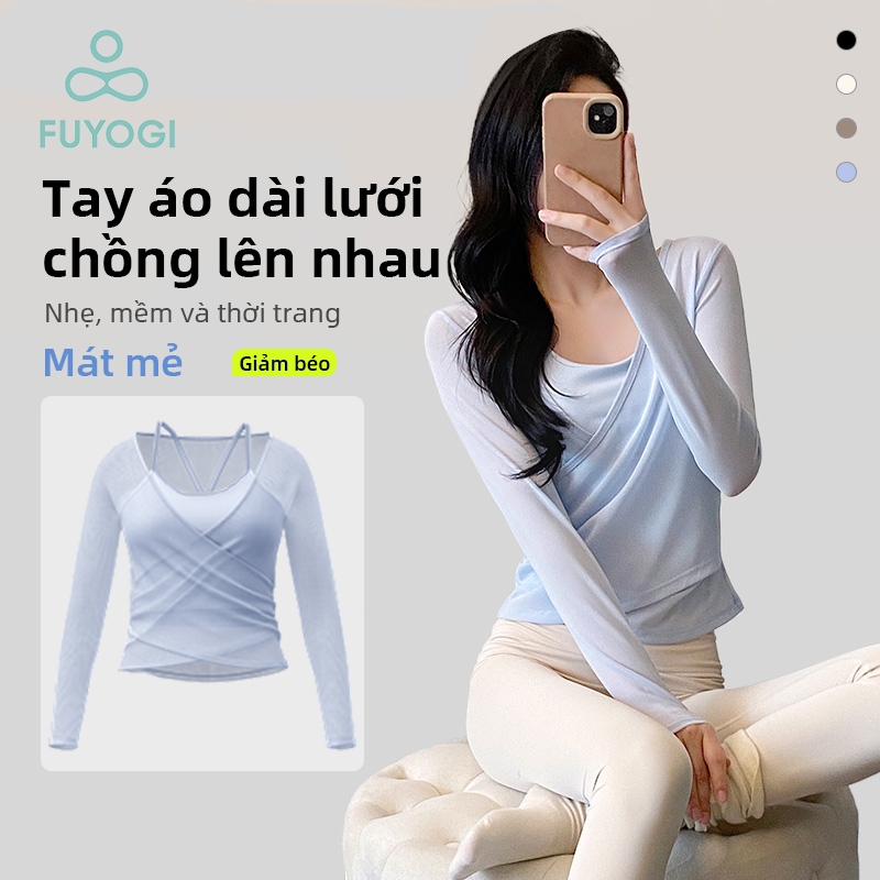 FUYOGI Sports Top thiết kế đa năng với lưới hỗ trợ, phù hợp cho chạy bộ và Yoga Pilates