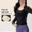 FUYOGI Áo Thể Thao Hai Trong Một Dài Tay, Lớp Phục Hộp Áo Ngực Lưới, Phù Hợp Chạy Bộ và Yoga