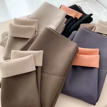 Quần thể thao lót nhung quần giữ ấm quần cá mập nhung cừu siêu dày Quần Legging thu đông cạp cao