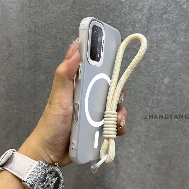 Ốp Lưng Cho OPPO Reno 4 Reno 5 Matte TPU Chống Sốc Vỏ Điện Thoại Thẩm Mỹ Từ Tính Hút Chức Năng Thiết Kế Mới Silicon Mềm Case Miễn Phí Tinh Tế Dây Tay