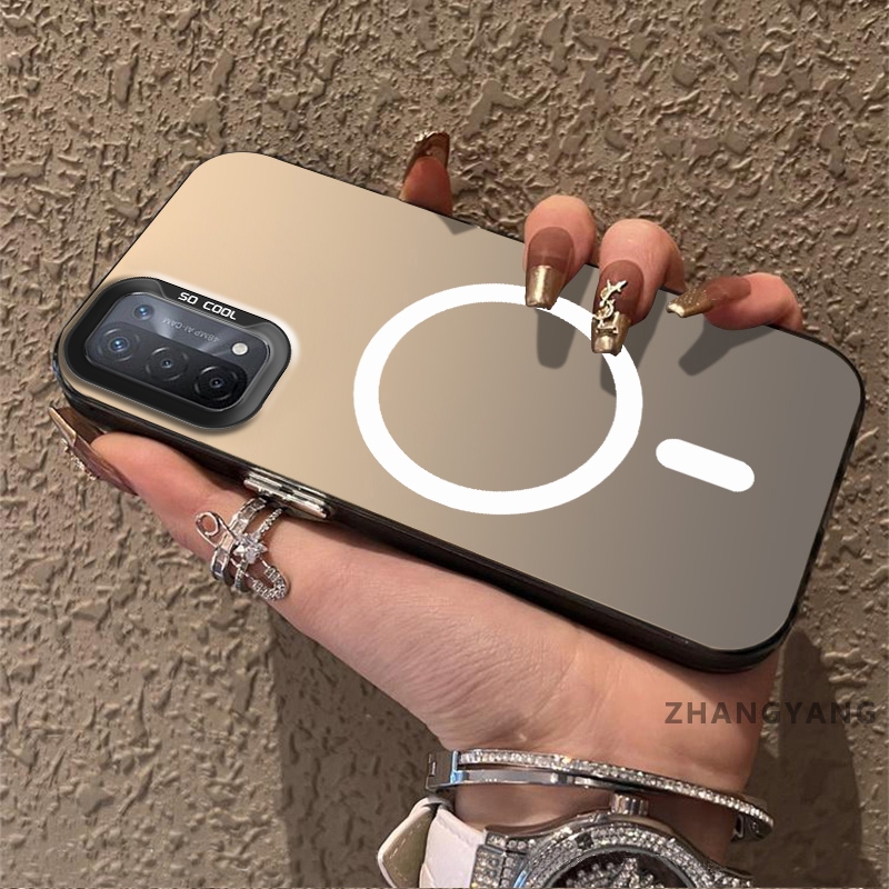 Ốp Lưng Cho OPPO Reno 4 Reno 5 Matte TPU Chống Sốc Vỏ Điện Thoại Thẩm Mỹ Từ Tính Hút Chức Năng Thiết Kế Mới Silicon Mềm Case Miễn Phí Tinh Tế Dây Tay
