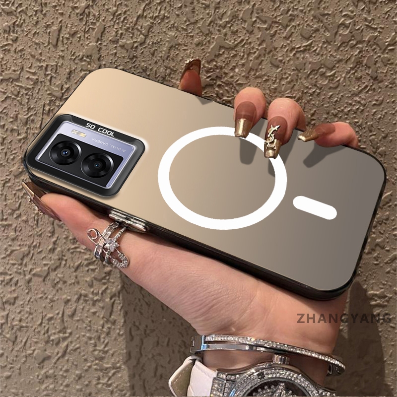 Ốp Lưng Cho OPPO A57 A77s A77 Matte TPU Chống Sốc Điện Thoại Thẩm Mỹ Từ Tính Hút Chức Năng Thiết Kế Mới Silicon Mềm Trường Hợp Miễn Phí Dây Tay Tinh Tế
