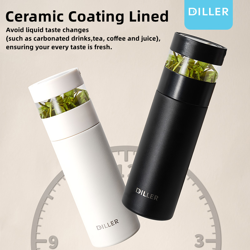 Diller Lớp Phủ Gốm Lót Vaccum Bình Giữ Nhiệt Bình Uống Trà Lọc 350 / 500 / 550ml MLH9165
