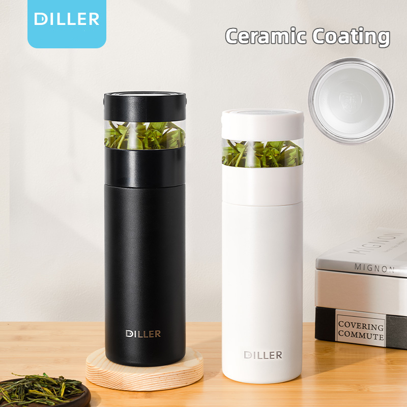 Diller Lớp Phủ Gốm Lót Chân Không Bình Giữ Nhiệt Nước Uống Trà Lọc 550ml MLH9165