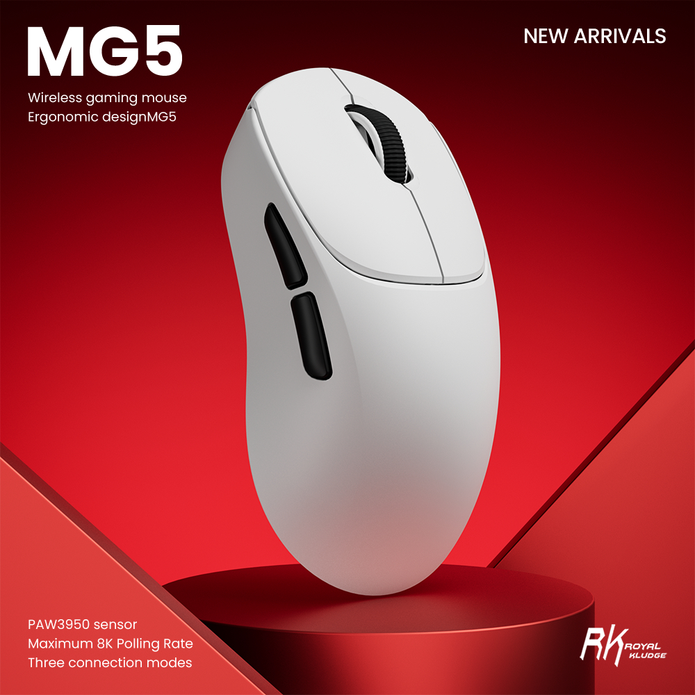 Chuột không dây RK MG5 Royal Kludge 8k 8000Hz Tri-Mode Bluetooth Wireless PAW3950 Chuột nhẹ có thể sạc lại cho PC Laptop Chơi game | BigBuy360 - bigbuy360.vn